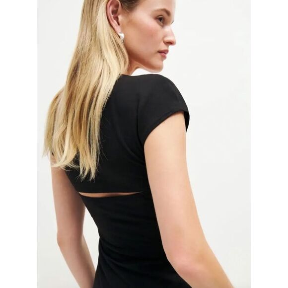 Reformation Harlyn Knit Dress in Black- Women- Size XL chic - Picture 3 of 8